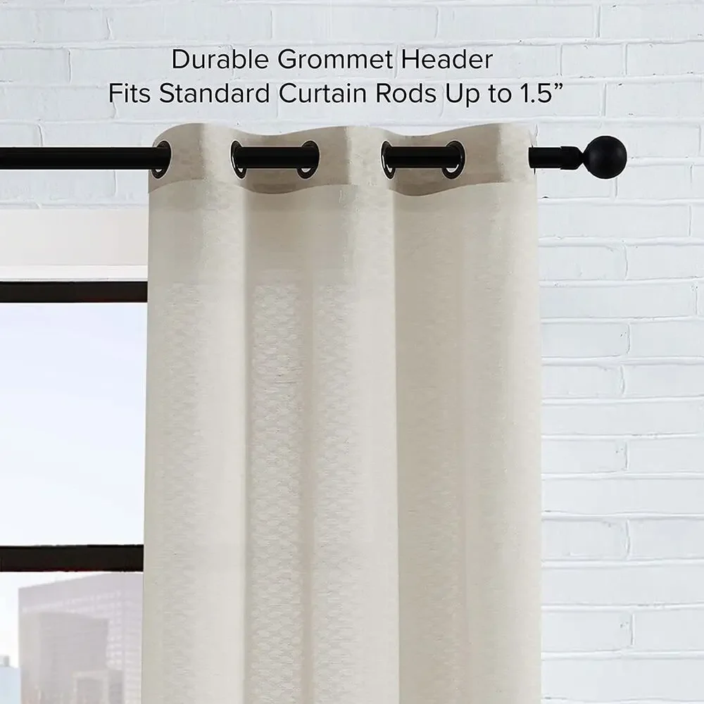LUCKY BRAND SET OF TWO GROMMETS AND TIEBACKS CREAM NWT Beige
